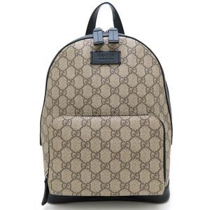 GUCCI Small Backpack 429020, GG Supreme Canvas and Leather, Beige/Black, 352625